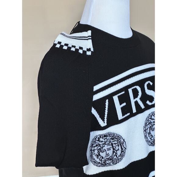 NWT Versace Medusa Logo Wool Knit Sweater Black 40 US (50 Eu) Italy A86467 - Picture 7 of 14